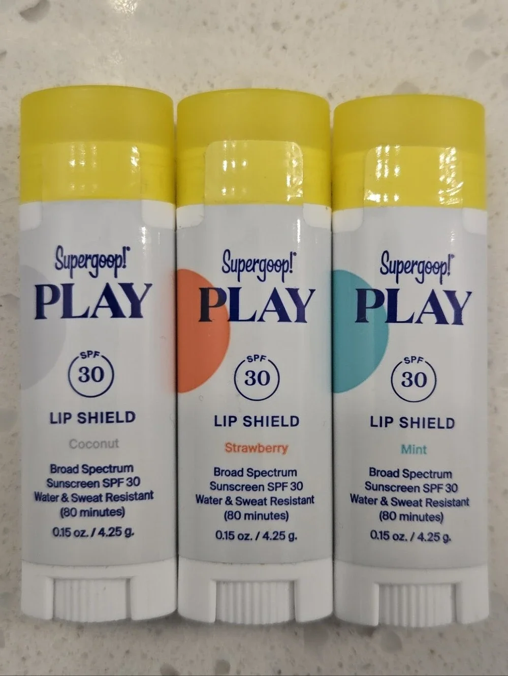 Supergoop! PLAY SPF 30 Lip Shield Trio — Coconut/Strawberry/Mint